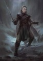 Porträt von Arya Stark im kalten Spiel der Throne